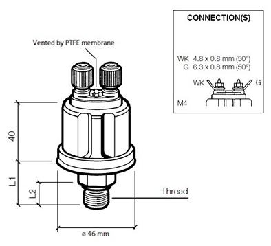 VDO Pressure sender 0-10 Bar